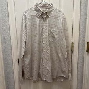 Burberry London Classic Nova Check Button-Down Shirt Beige Plaid Dress shirt